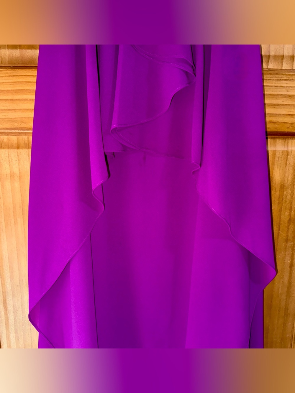 Belle Badgley Mischka Magenta Chiffon Tiered Cocktail Sheath Dress-10-EC - Picture 5 of 14